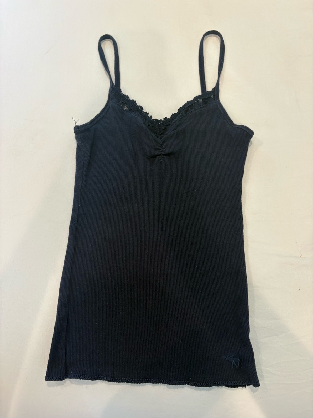 Vintage Abercrombie & Fitch Black Lace-Trim Ribbed Tank